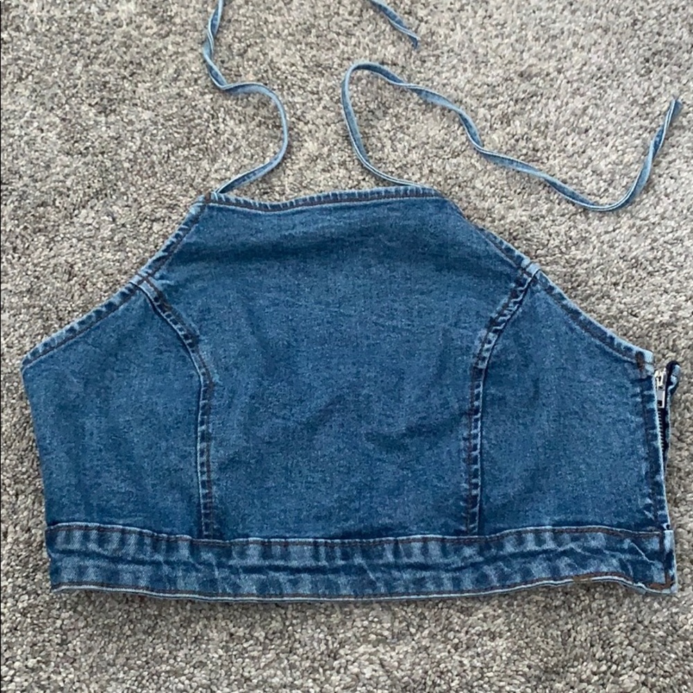 Jean halter top